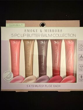 Smoke & Mirrors 5pc Lip Butter Balm Collection - Assorted Pinks & Nudes